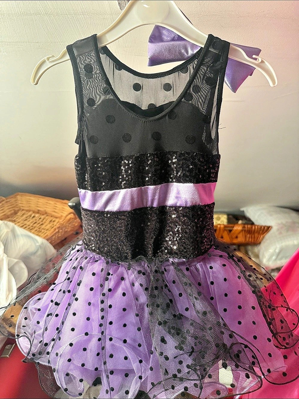 Weissman Girls SC Purple & Black Dance Dress Like New